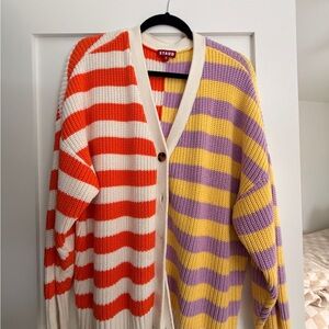 STAUD Vibrant Striped Cardigan XL